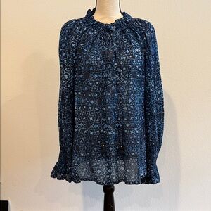 Figue Navy Patterned Blouse